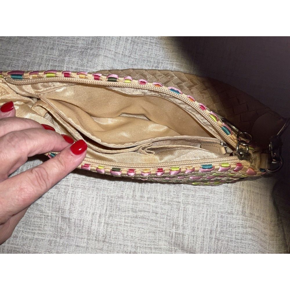 The Sak‎ Spring Bouquet pastel ribbon woven bag purse removeable strap microbag - Picture 7 of 16